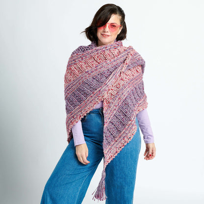 Caron Textured Triangular Crochet Shawl Crochet Shawl made in Caron Simply Soft Yarn