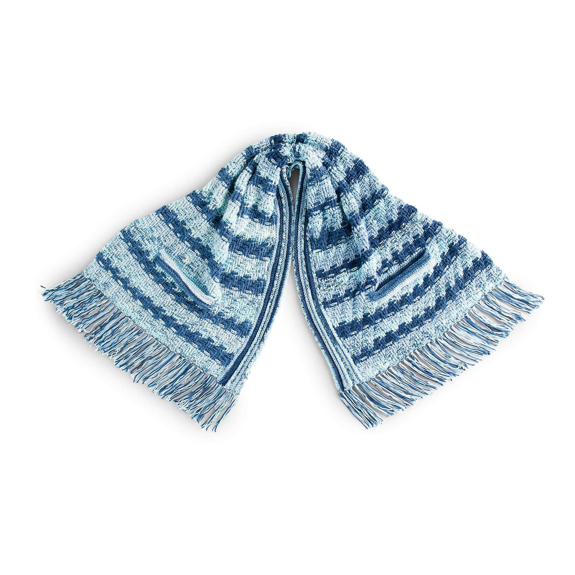 Free Caron Stripes & Texture Crochet Pocket Shawl Pattern