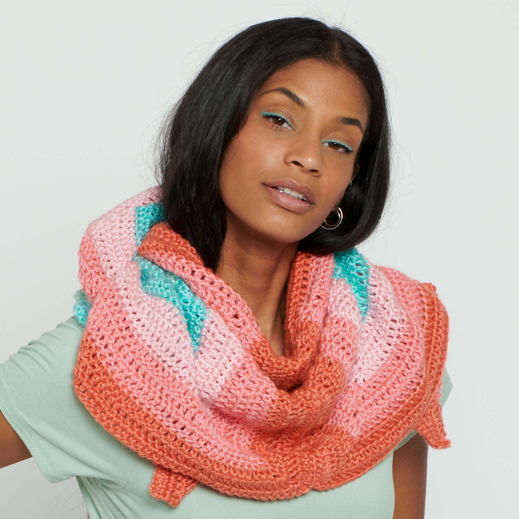 Free Easy Caron Spread your Wings Shawl Crochet Pattern