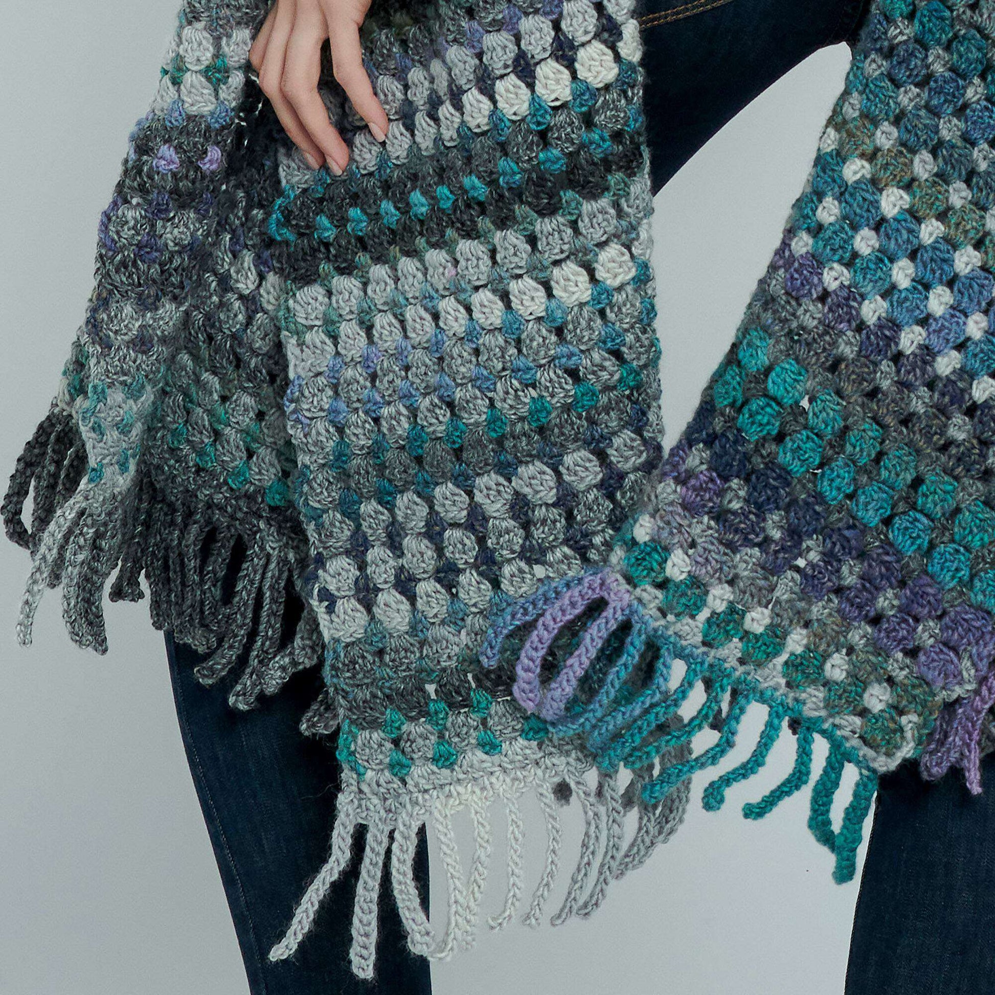 Free Caron Two Color Crochet Blanket Wrap Pattern