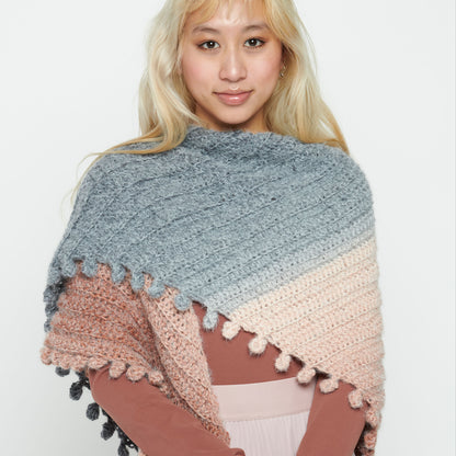 Caron Bias Bobbles Crochet Shawl Crochet Shawl made in Caron Colorama Halo Perfect Phasing Yarn