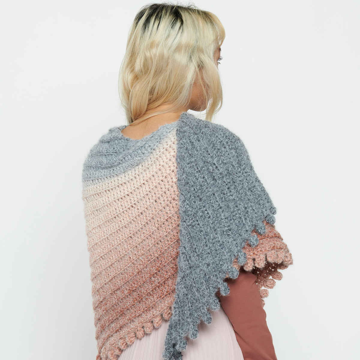 Crochet Shawl made in Caron Colorama Halo Perfect Phasing Yarn