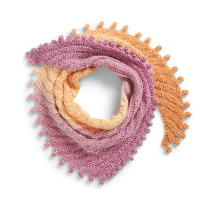 Caron Bias Bobbles Crochet Shawl Crochet Shawl made in Caron Colorama Halo Perfect Phasing Yarn
