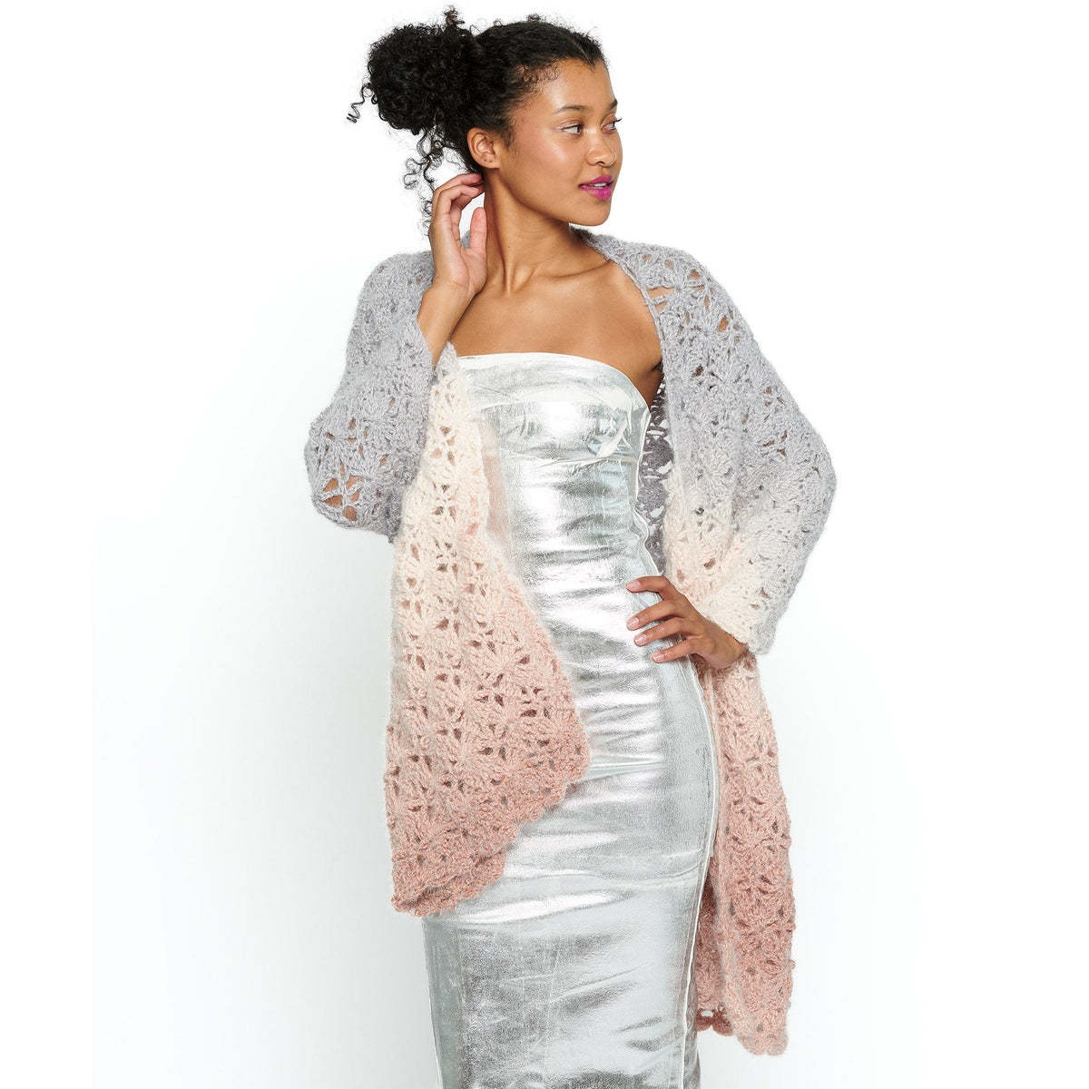 Crochet Shawl made in Caron Colorama Halo Perfect Phasing Yarn