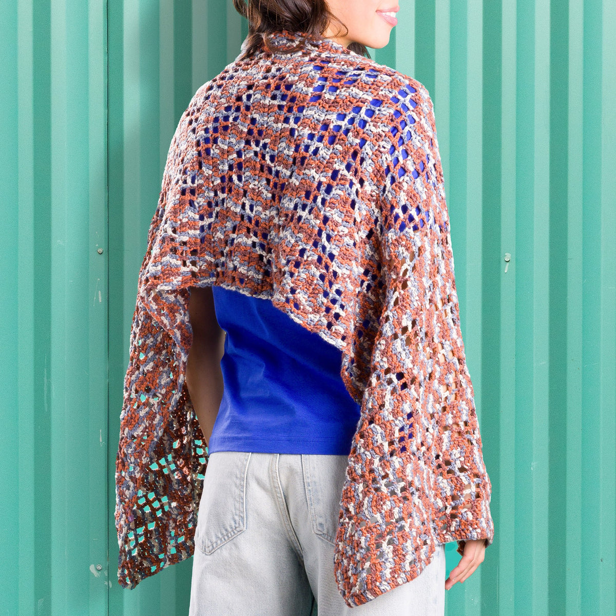 Crochet Shawl made in Caron Yarn