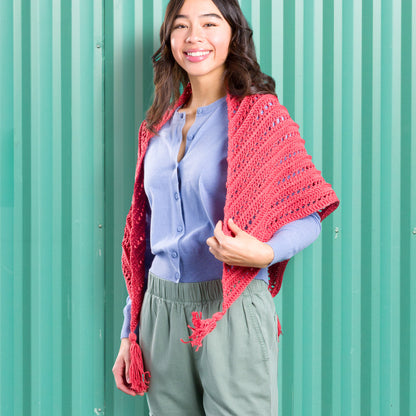 Caron Lace & Ribs Crochet Triangle Shawl Crochet Shawl made in Caron Yarn