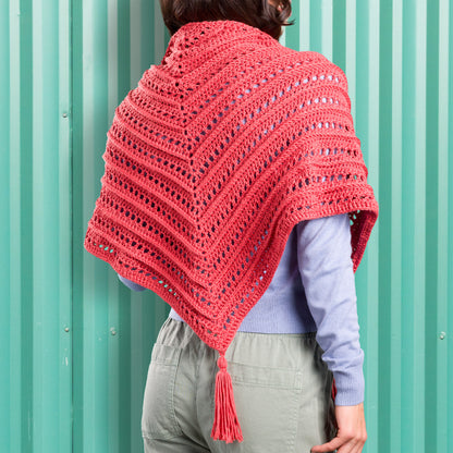 Caron Lace & Ribs Crochet Triangle Shawl Crochet Shawl made in Caron Yarn