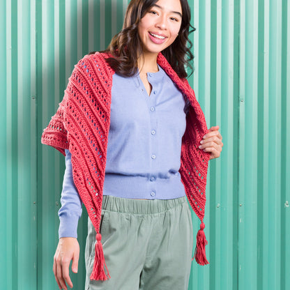 Caron Lace & Ribs Crochet Triangle Shawl Crochet Shawl made in Caron Yarn