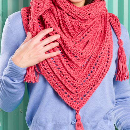 Caron Lace & Ribs Crochet Triangle Shawl Crochet Shawl made in Caron Yarn