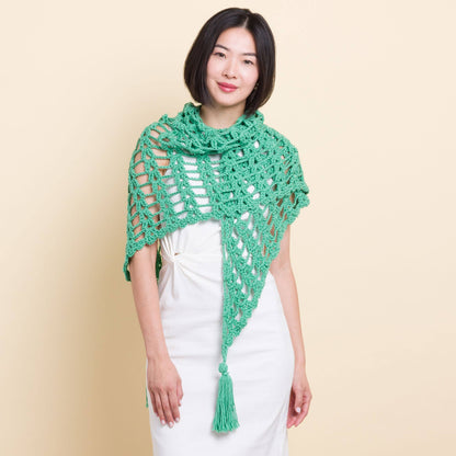 Caron Wrapped in Luxury Crochet Shawl Malachite