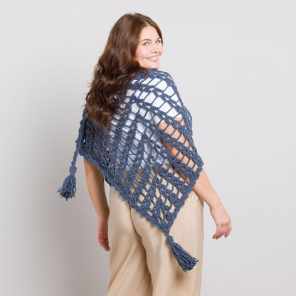 Caron Wrapped in Luxury Crochet Shawl Midnight Blue
