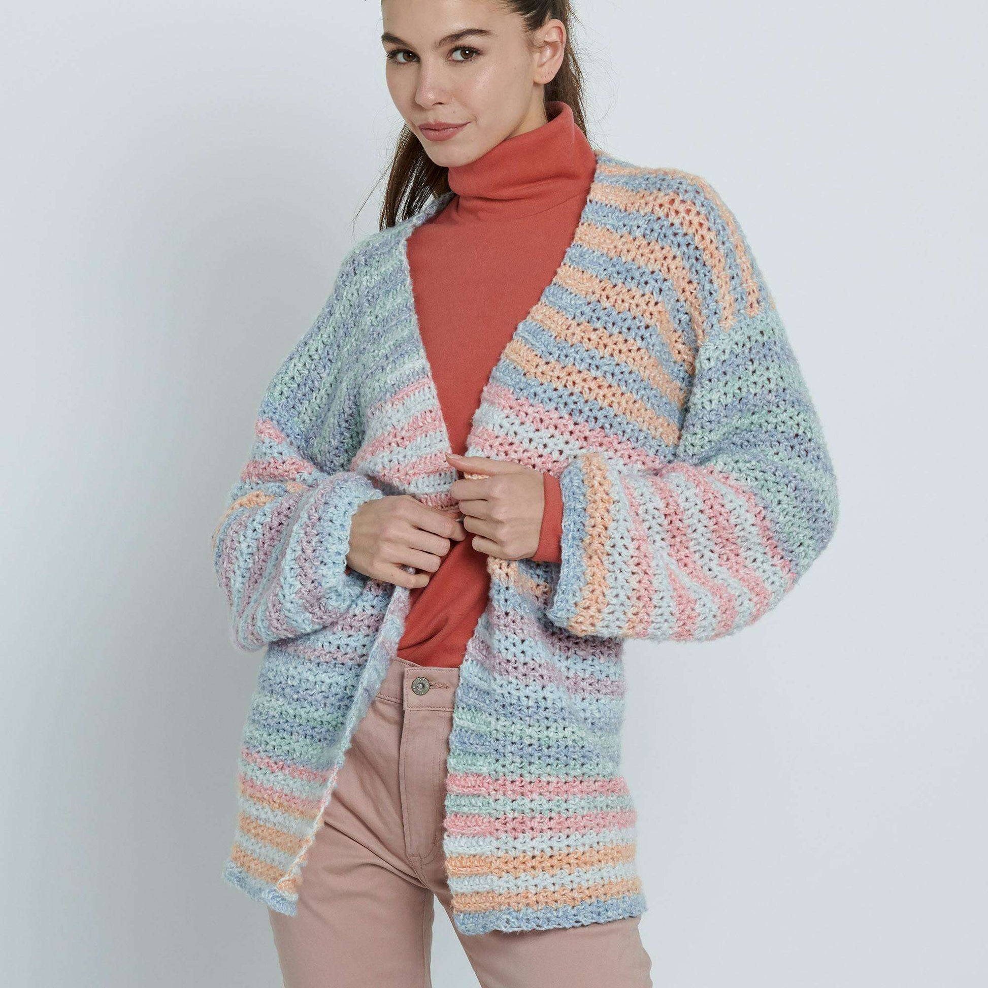 Free Easy Caron Relaxed Cardigan Crochet Pattern | Yarnspirations