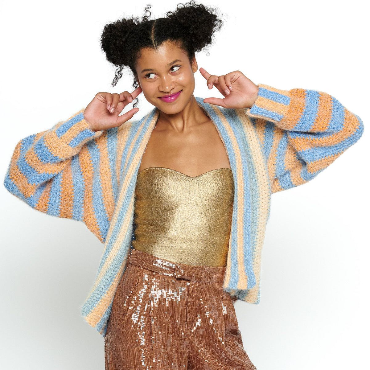 Crochet Cardigan made in Caron Colorama Halo Perfect Phasing Yarn