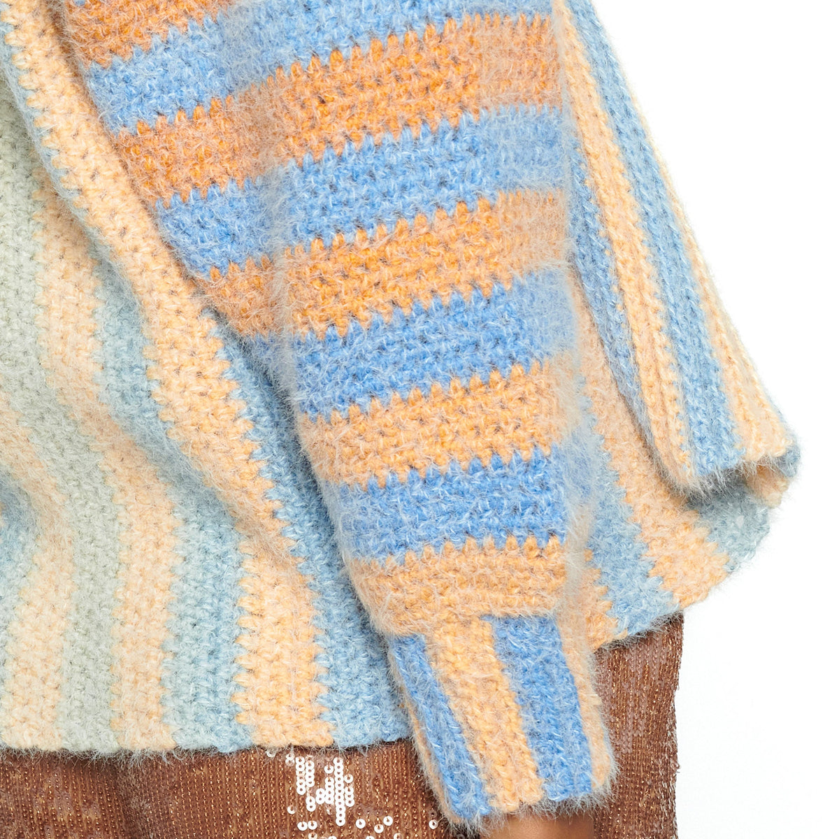 Crochet Cardigan made in Caron Colorama Halo Perfect Phasing Yarn