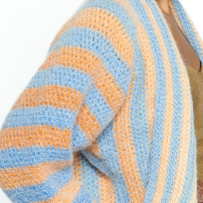 Caron Vertical Stripes Crochet Cardigan Crochet Cardigan made in Caron Colorama Halo Perfect Phasing Yarn