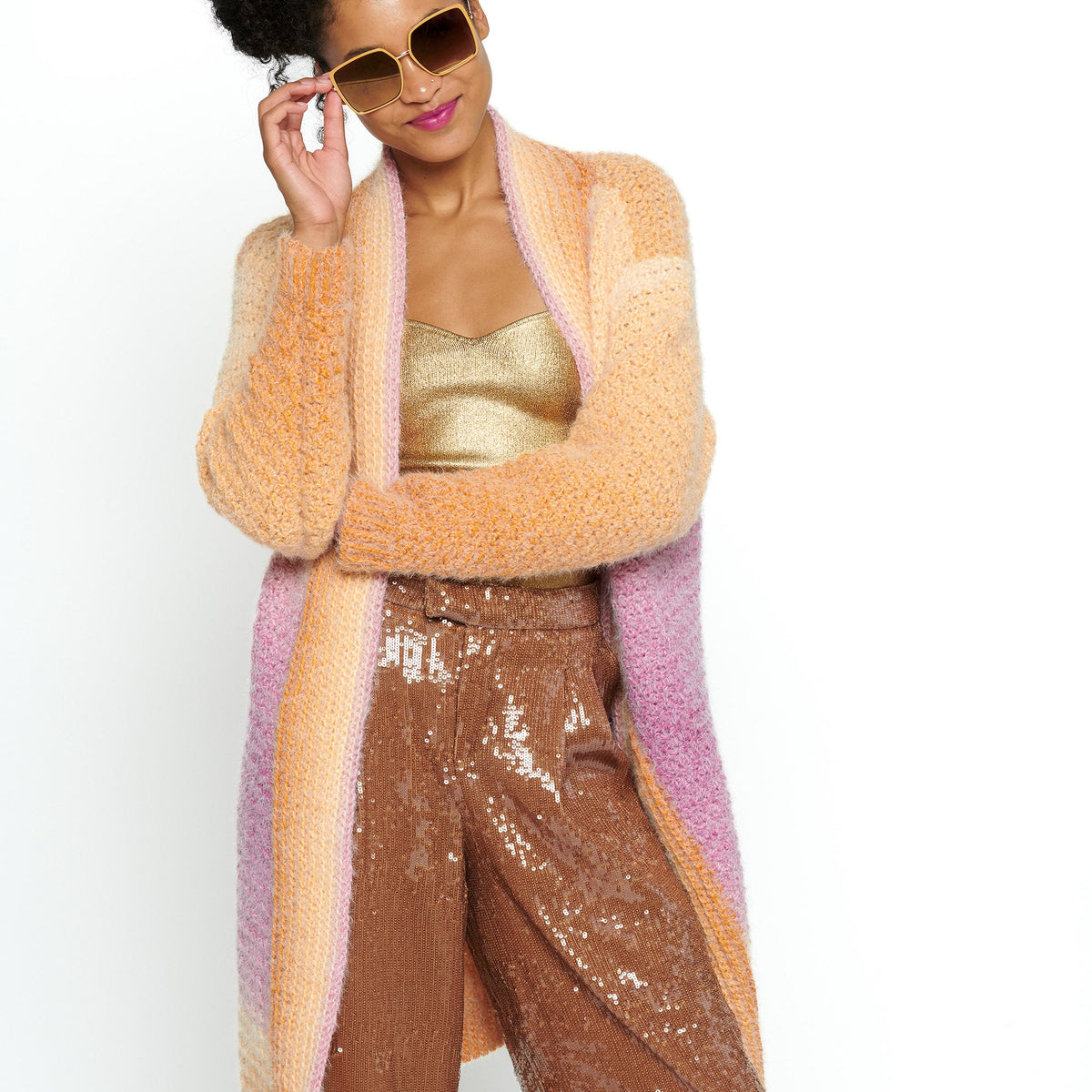 Crochet Cardigan made in Caron Colorama Halo Perfect Phasing Yarn