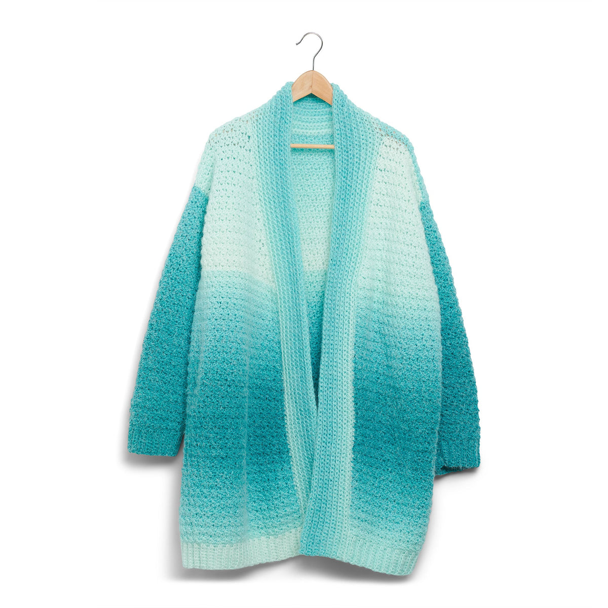 Crochet Cardigan made in Caron Colorama Halo Perfect Phasing Yarn