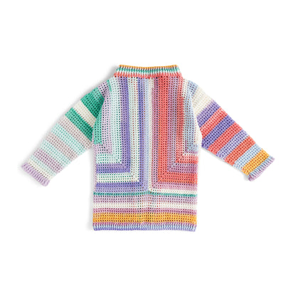 Caron Mitered Mesh Crochet Cardigan Crochet Cardigan made in Caron Skinny Cakes Yarn