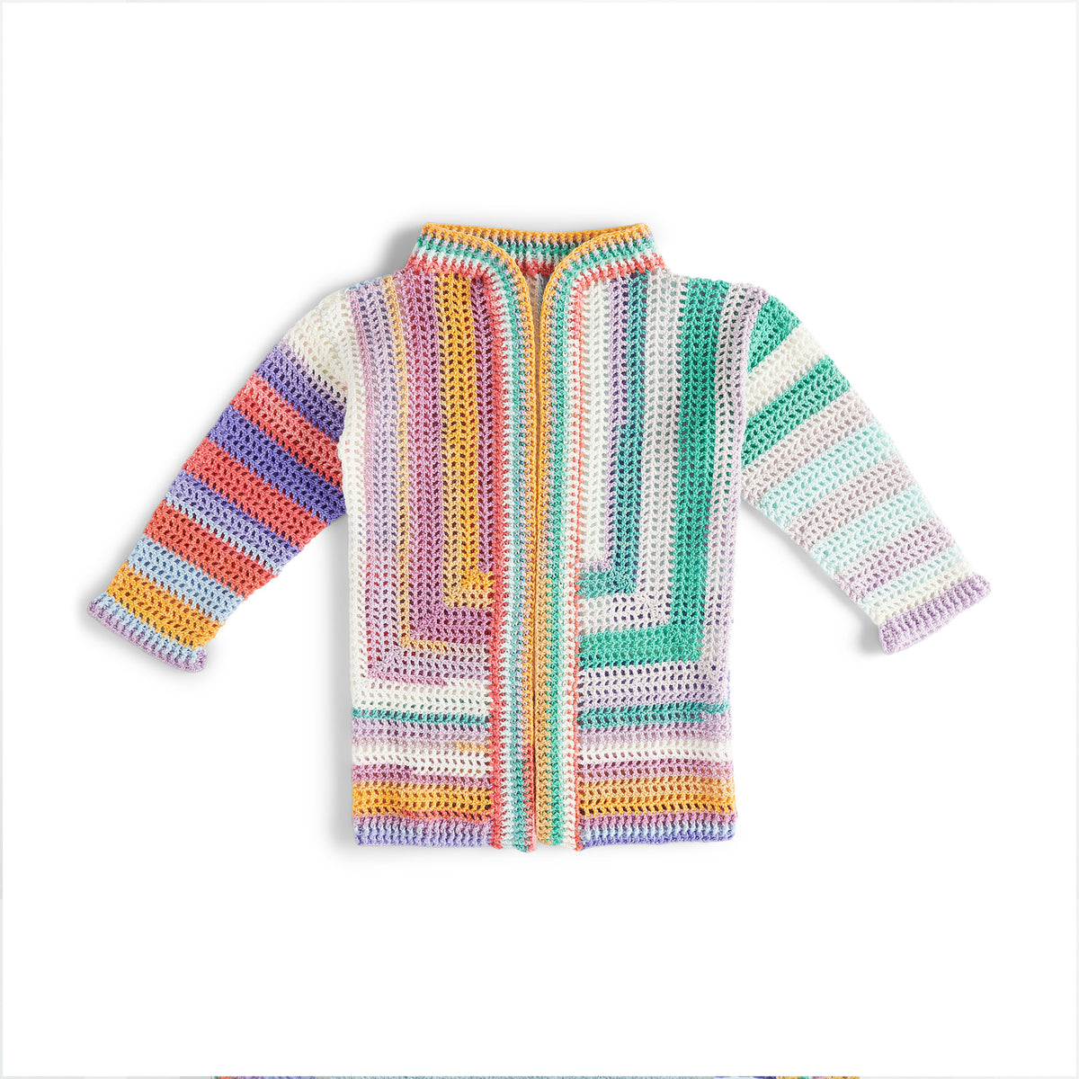 Crochet Cardigan made in Caron Skinny Cakes Yarn