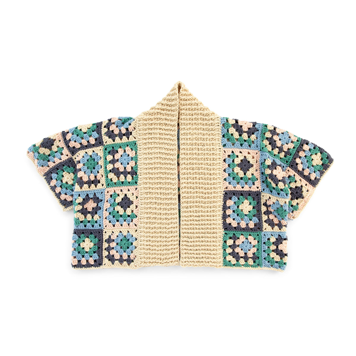 Crochet Cardigan made in Caron Colorama Bamboo Blend Yarn