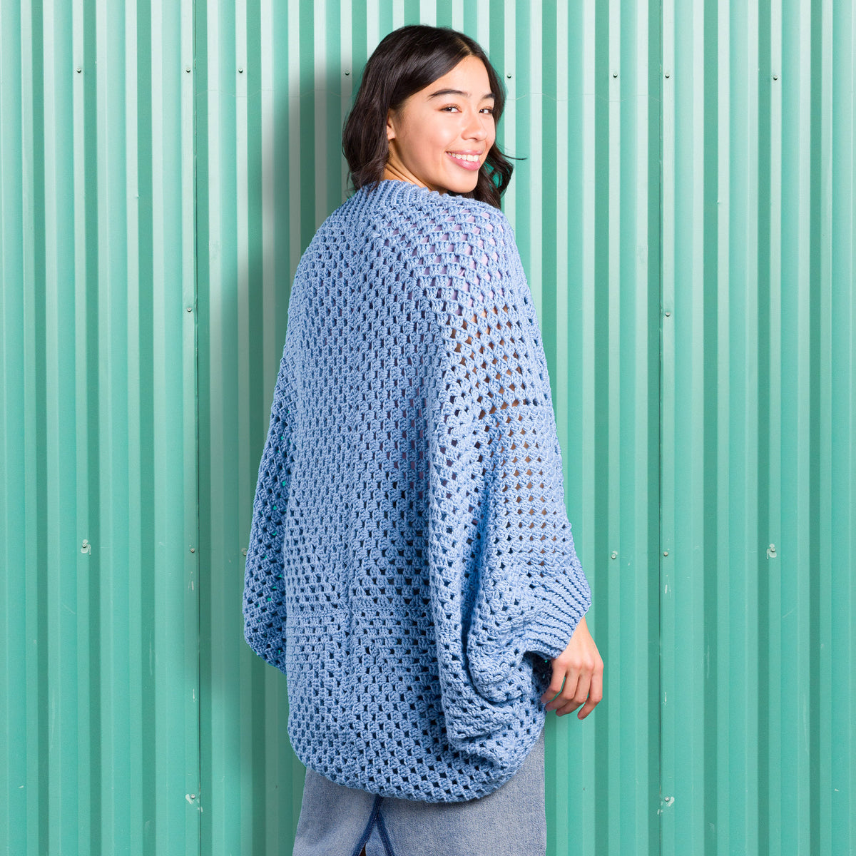 Crochet Bunting made in Caron Colorama Bamboo Blend Yarn