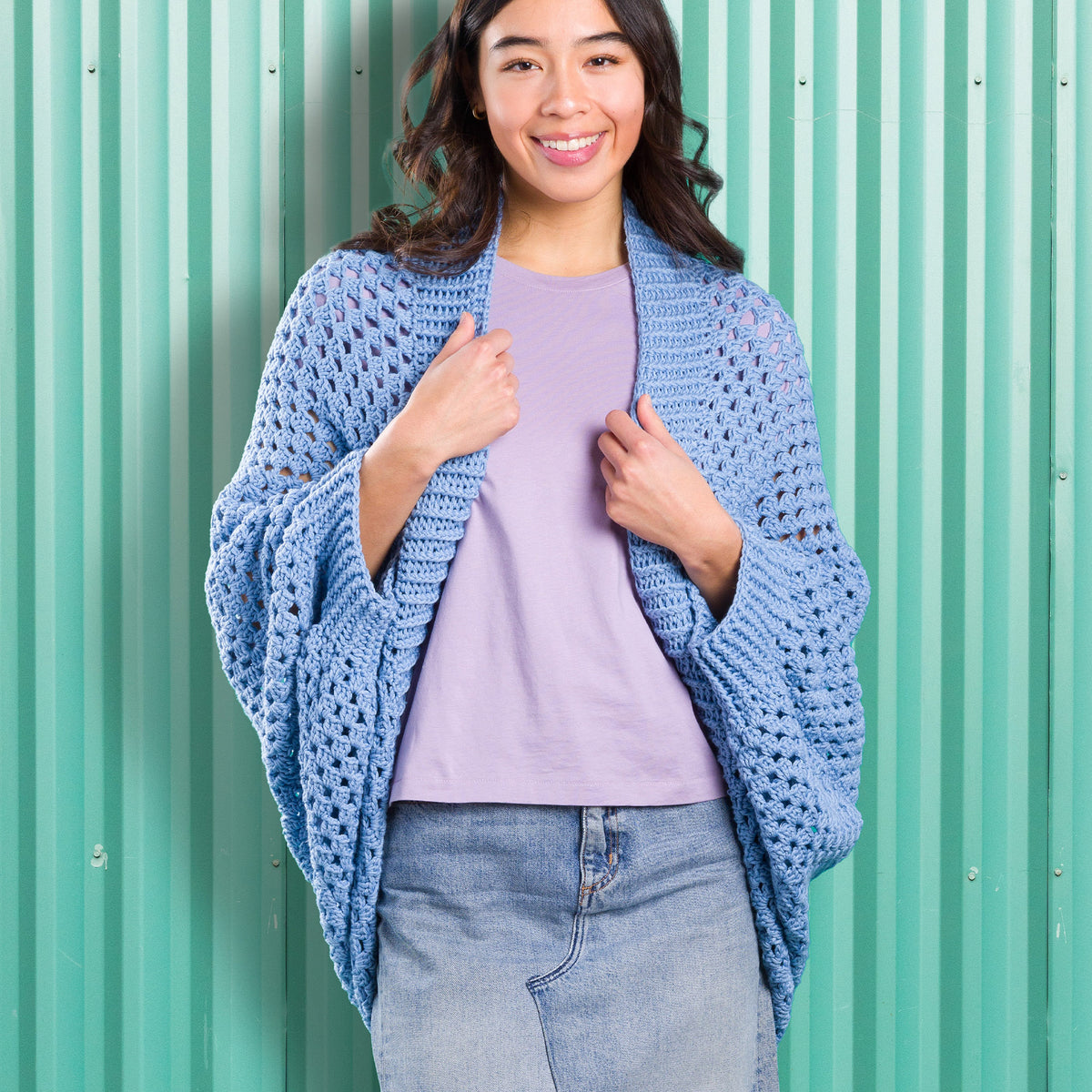 Crochet Bunting made in Caron Colorama Bamboo Blend Yarn