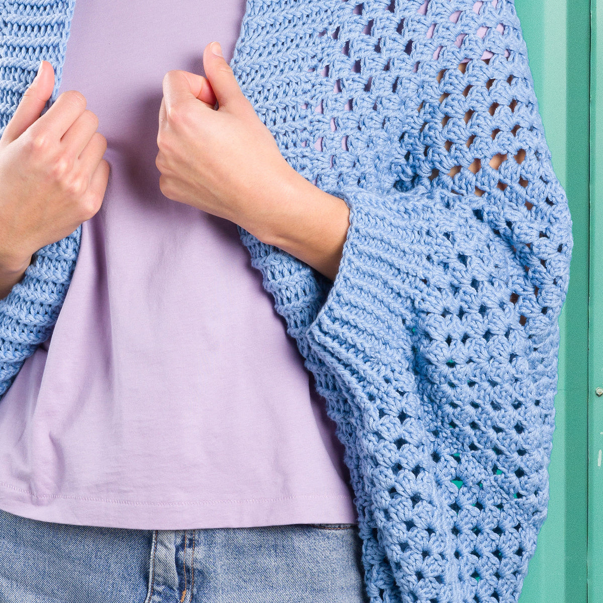 Crochet Bunting made in Caron Colorama Bamboo Blend Yarn