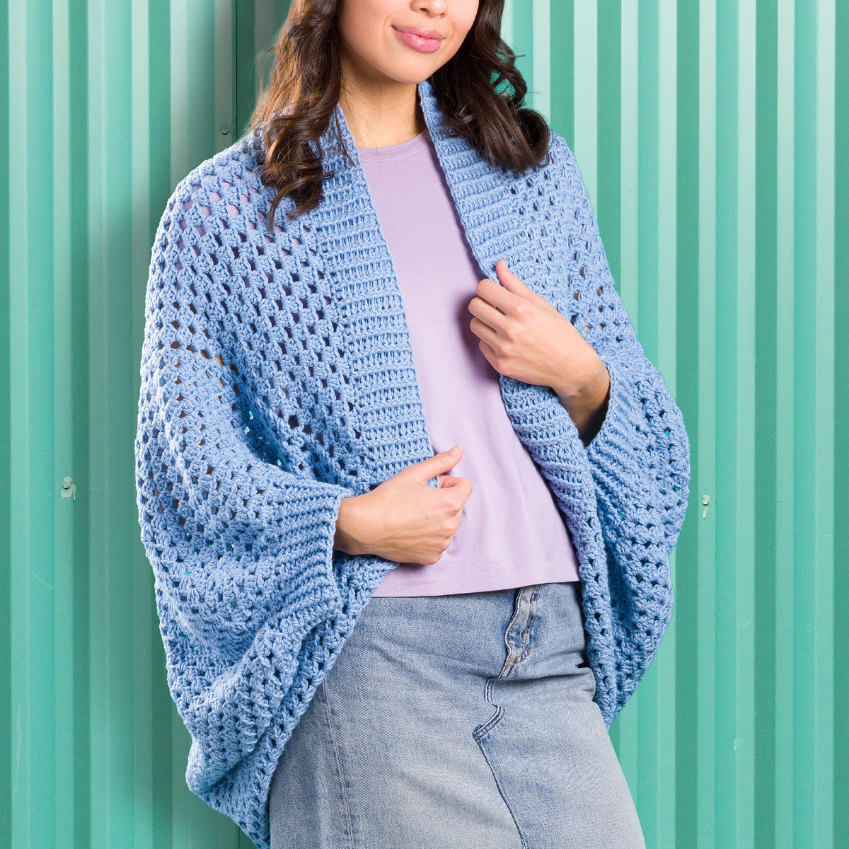 Crochet Bunting made in Caron Colorama Bamboo Blend Yarn