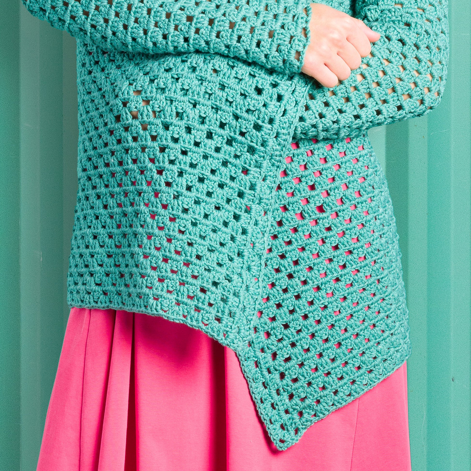 Free Caron Granny Cluster Crochet Cardigan Pattern