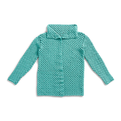 Caron Granny Cluster Crochet Cardigan Crochet Cardigan made in Caron Colorama Bamboo Blend Yarn