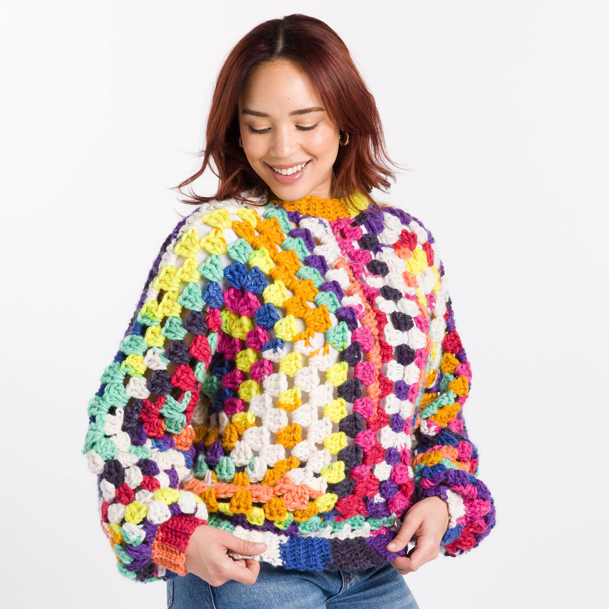 Free Easy Caron Crochet Hexi Pullover​ Pattern | Yarnspirations