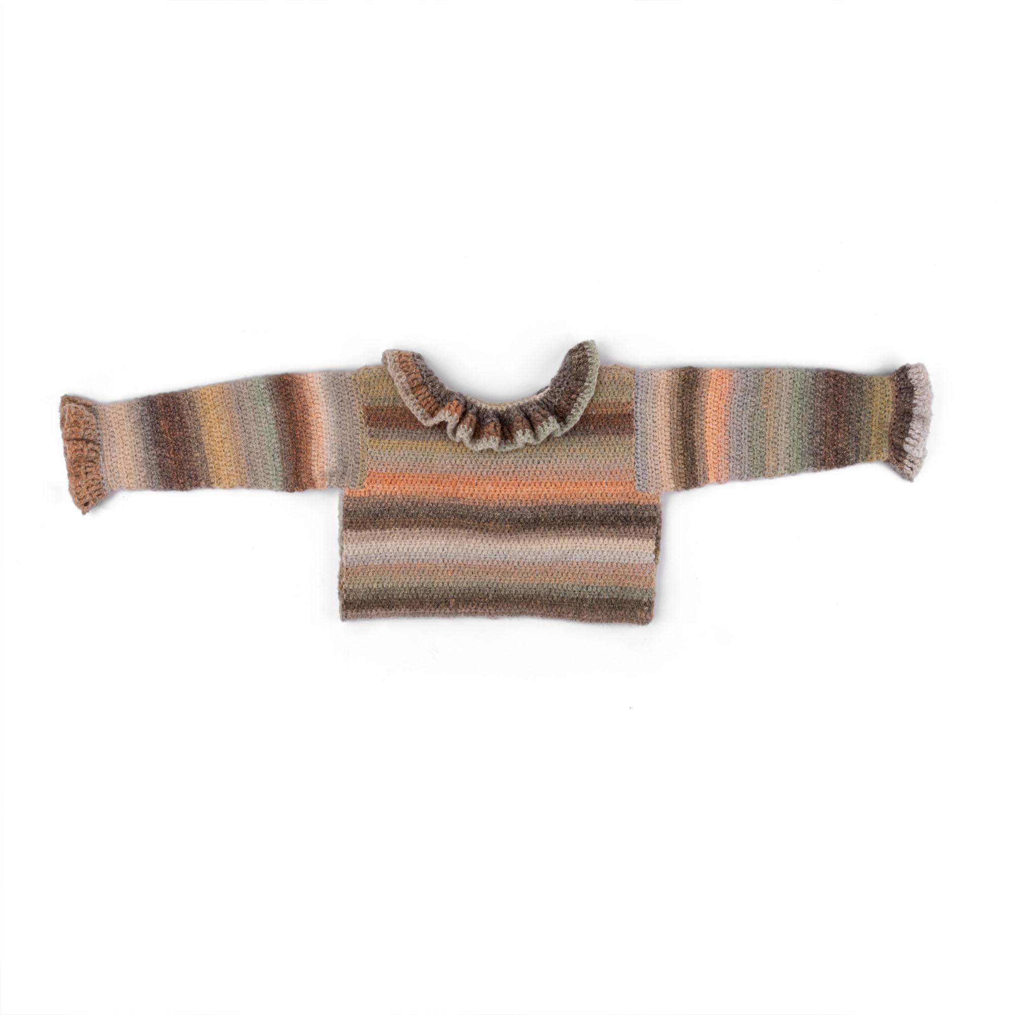 Free Easy Caron Crochet Haze Ruffle Collar Cardigan Pattern