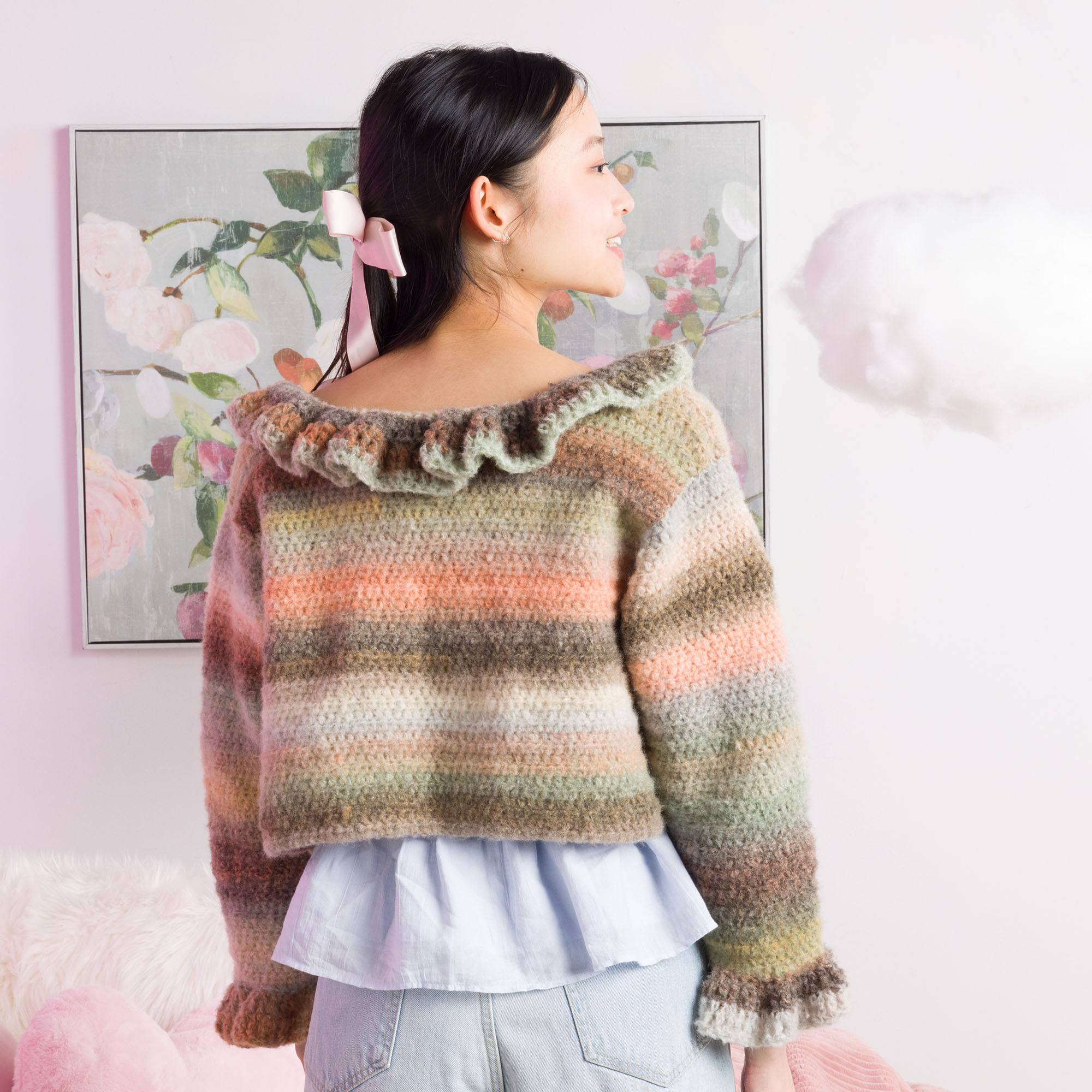 HONEYMIHONEY frill collar crochet knitFree Easy Caron Crochet Haze