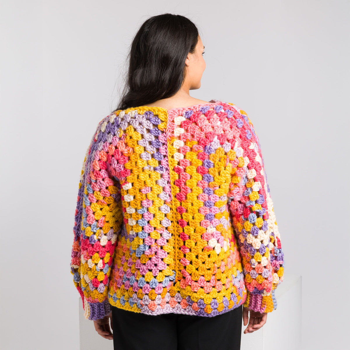 Crochet Hexi-Cardigan made using Caron yarn