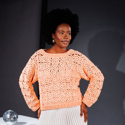 Caron Crochet Lace Motif Pullover Caron Crochet Lace Motif Pullover