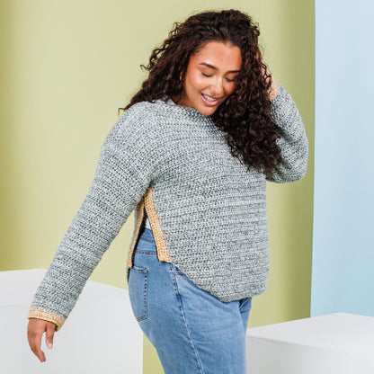 Caron Crochet Split Seam Sweater Version 1