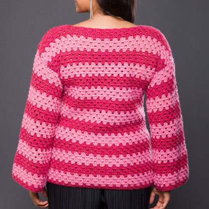 Caron Statement Stripes Crochet Pullover Caron Statement Stripes Crochet Pullover