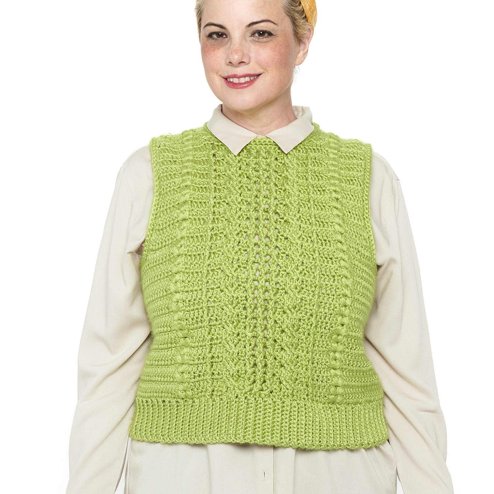 Free Caron Celtic Cables Crochet Vest Pattern