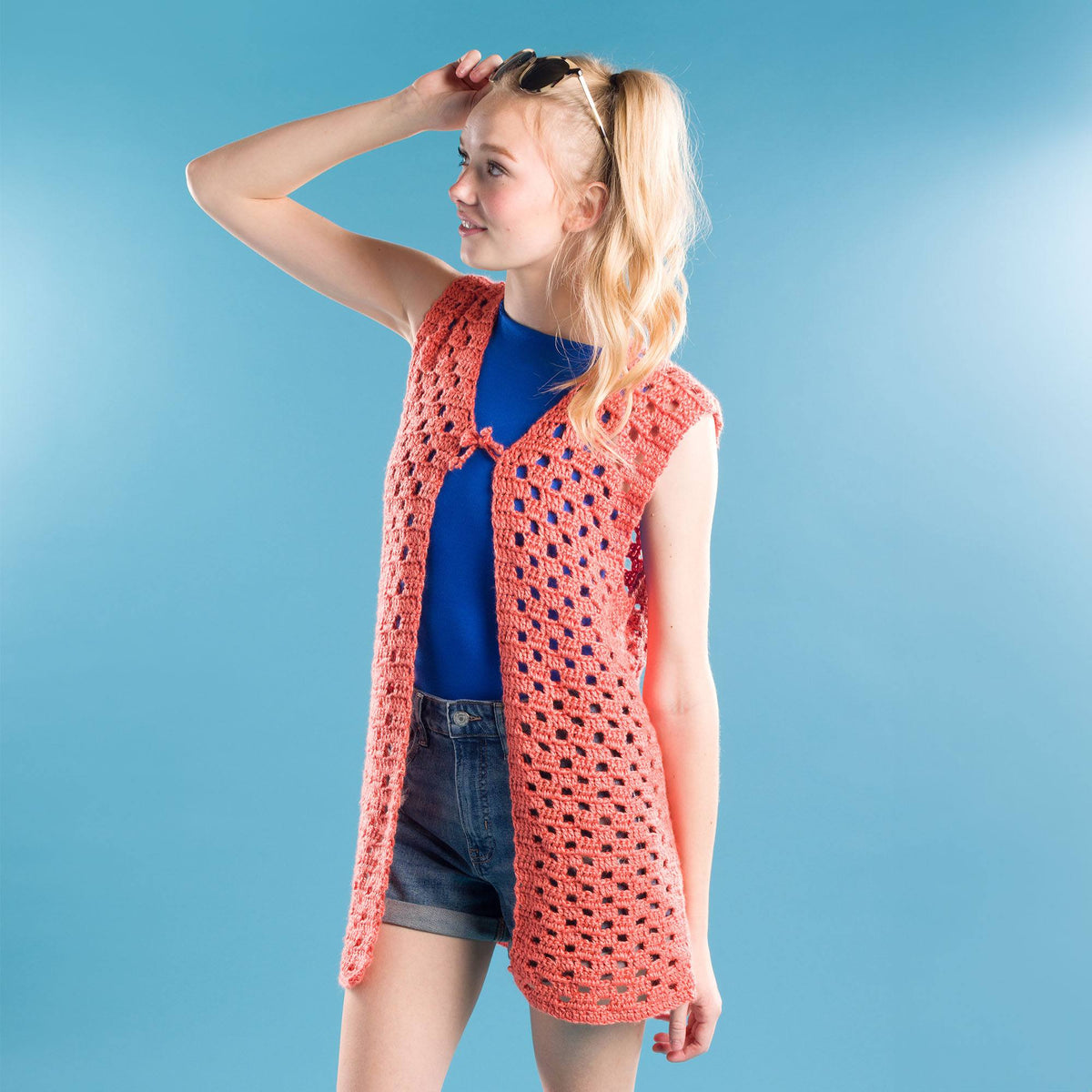 Crochet Vest made in Caron Yarn