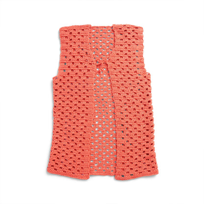 Caron Crochet Check Mesh Vest Crochet Vest made in Caron Yarn