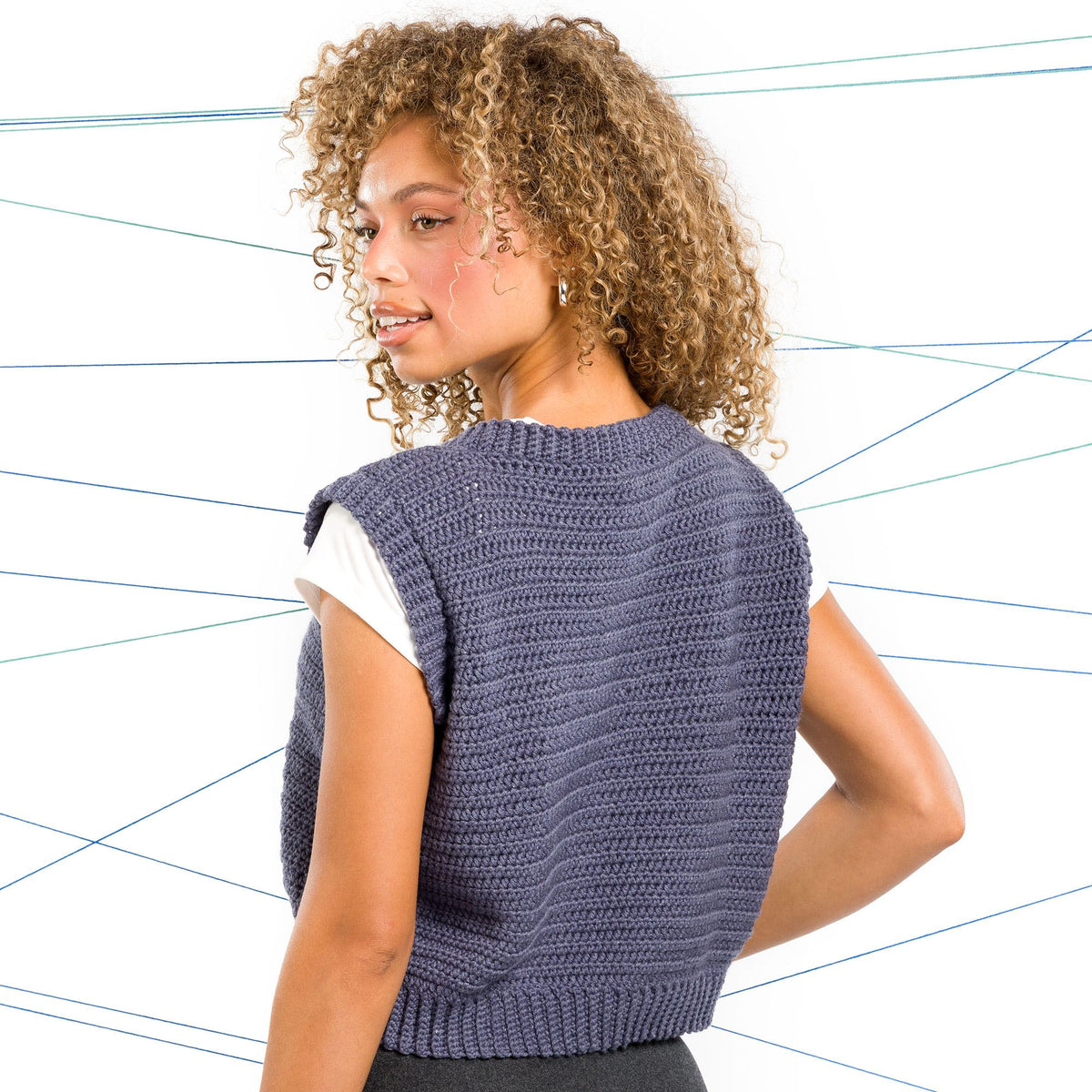 Crochet Vest made in Caron Colorama Bamboo Blend Yarn