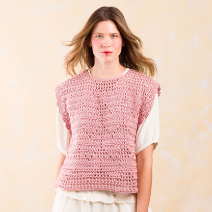 Caron Crochet Filet Heart Vest Caron Crochet Filet Heart Vest