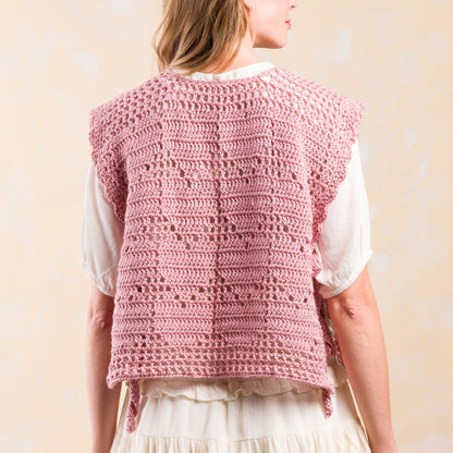 Caron Crochet Filet Heart Vest Caron Crochet Filet Heart Vest