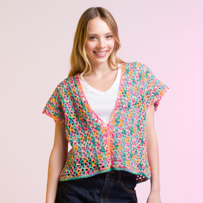 Caron Crochet Side to Side Stripe Top Caron Crochet Side to Side Stripe Top