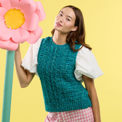 Caron Classic Cabled Crochet Vest Caron Classic Cabled Crochet Vest
