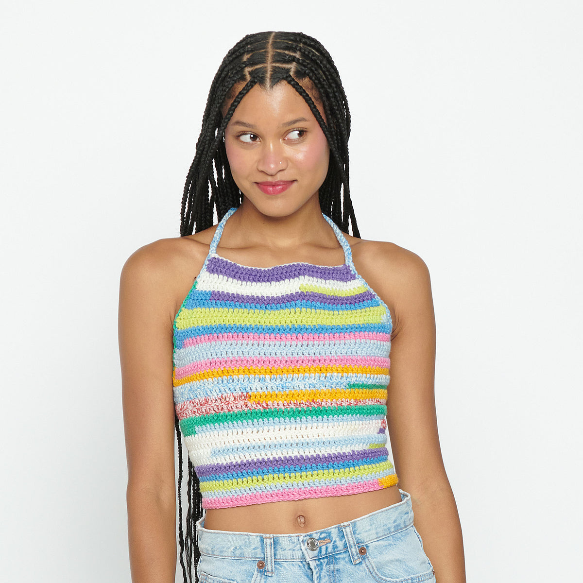 Crochet Top made in Caron Cinnamon Swirl Cakes Yarn