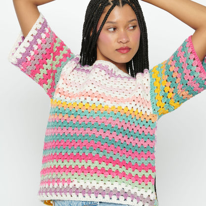 Caron Crochet Short Sleeved Top Crochet Top made in Caron Skinny Cakes Yarn