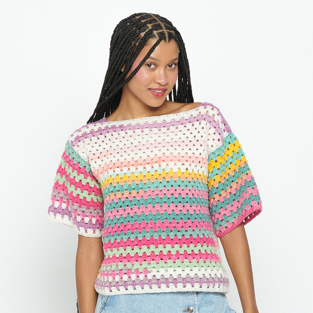 Crochet Top made in Caron Skinny Cakes Yarn