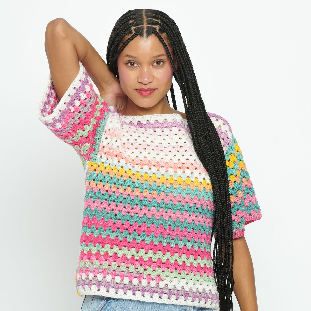 Crochet Top made in Caron Skinny Cakes Yarn