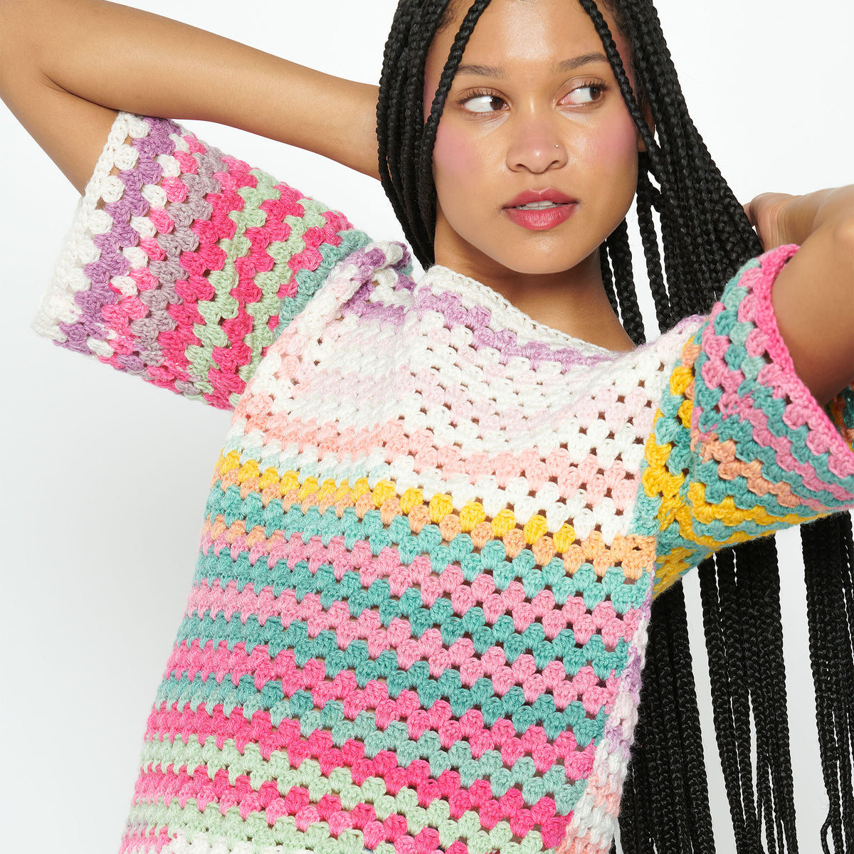 Crochet Top made in Caron Skinny Cakes Yarn